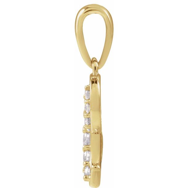 14K Yellow 1/6 CTW Natural Diamond Initial C 18" Necklace