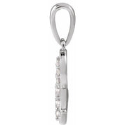 14K White 1/6 CTW Natural Diamond Initial C 18" Necklace