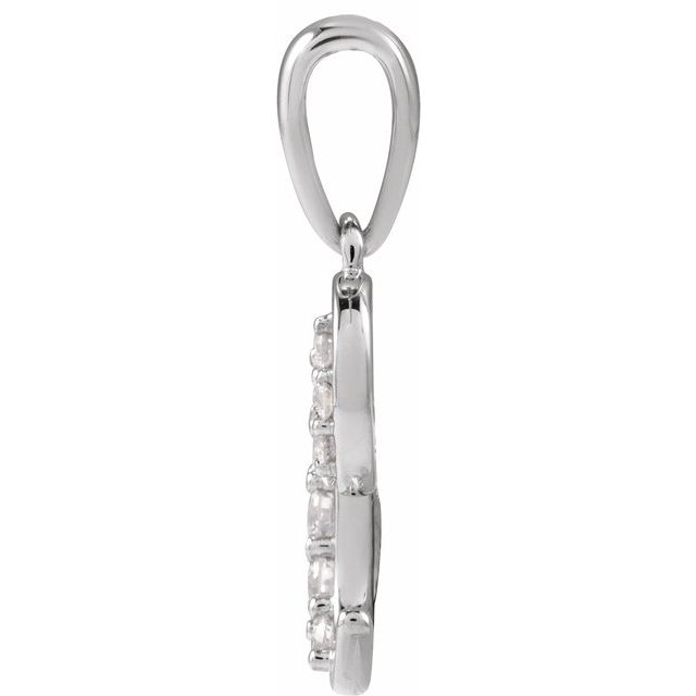 14K White 1/6 CTW Natural Diamond Initial C 18" Necklace