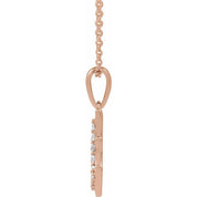 14K Rose 1/5 CTW Natural Diamond Initial A 18" Necklace