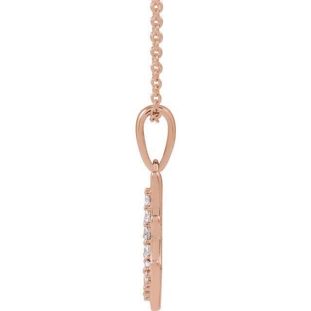 14K Rose 1/5 CTW Natural Diamond Initial A 18" Necklace