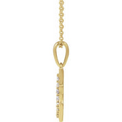 14K Yellow 1/5 CTW Natural Diamond Initial A 18" Necklace