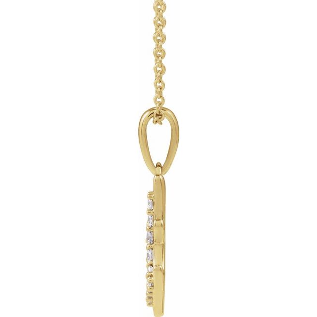 14K Yellow 1/5 CTW Natural Diamond Initial A 18" Necklace