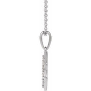 14K White 1/5 CTW Natural Diamond Initial A 18" Necklace