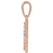 14K Rose 1/5 CTW Natural Diamond Initial A 18" Necklace