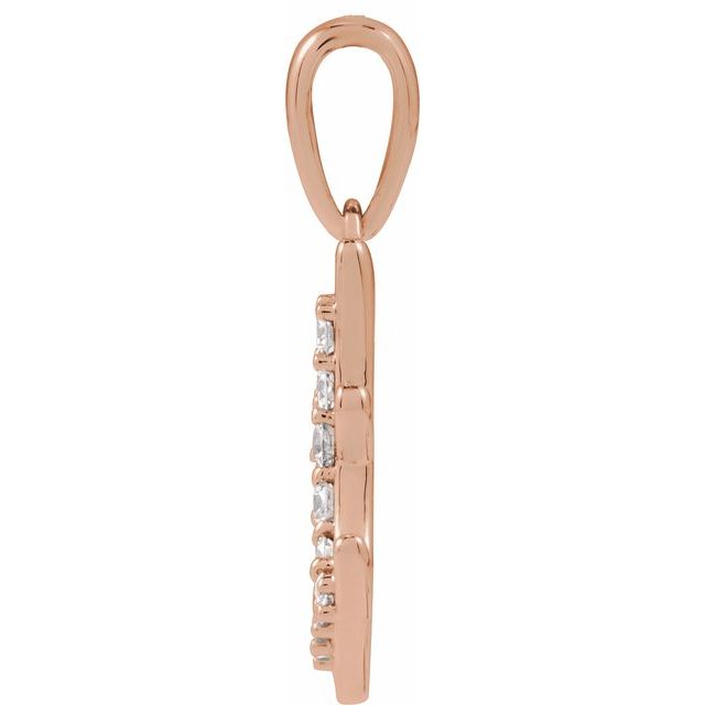 14K Rose 1/5 CTW Natural Diamond Initial A 18" Necklace