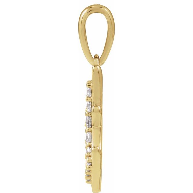 14K Yellow 1/5 CTW Natural Diamond Initial A 18" Necklace