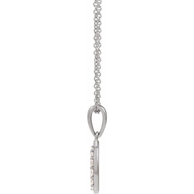 14K White 1/5 CTW Natural Diamond Initial D 18" Necklace
