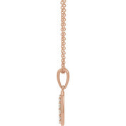 14K Rose 1/5 CTW Natural Diamond Initial D 18" Necklace