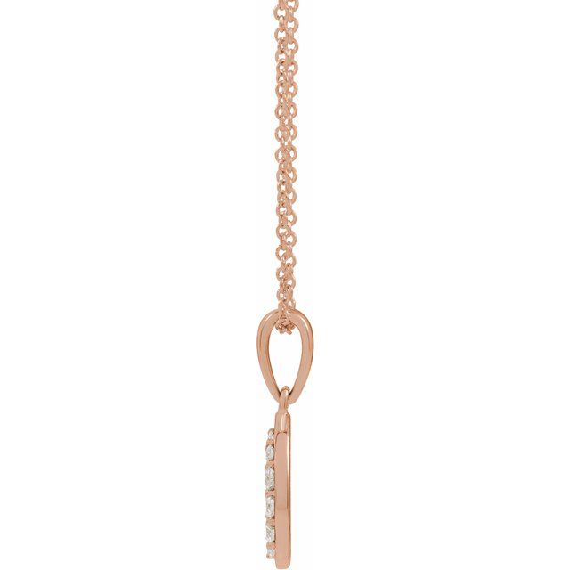 14K Rose 1/5 CTW Natural Diamond Initial D 18" Necklace