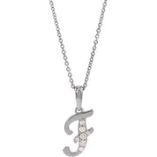 14K White 1/10 CTW Natural Diamond Initial F 18" Necklace