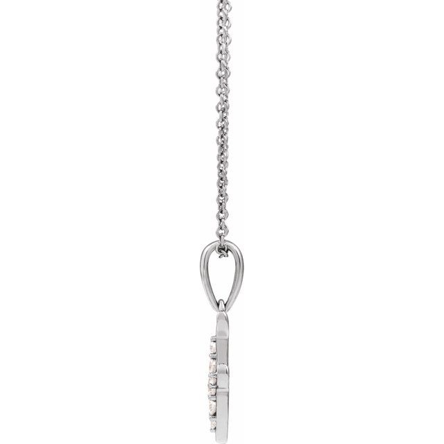 14K White 1/10 CTW Natural Diamond Initial F 18" Necklace