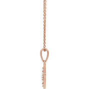 14K Rose 1/10 CTW Natural Diamond Initial F 18" Necklace