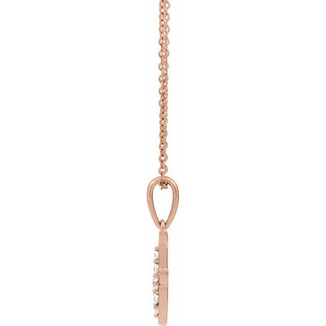 14K Rose 1/10 CTW Natural Diamond Initial F 18" Necklace