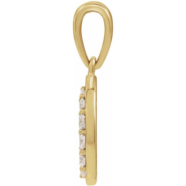 14K Yellow 1/5 CTW Natural Diamond Initial D 18" Necklace