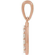 14K Rose 1/5 CTW Natural Diamond Initial D 18" Necklace