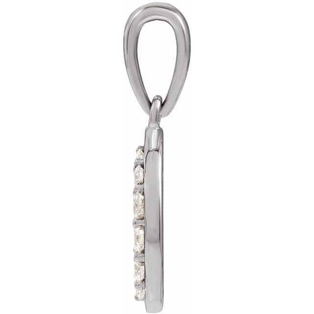 14K White 1/5 CTW Natural Diamond Initial D 18" Necklace