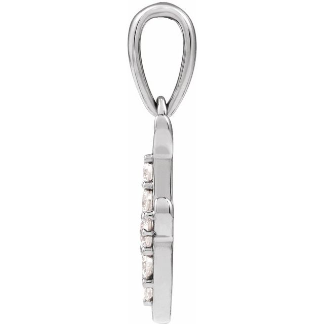14K White 1/10 CTW Natural Diamond Initial F 18" Necklace