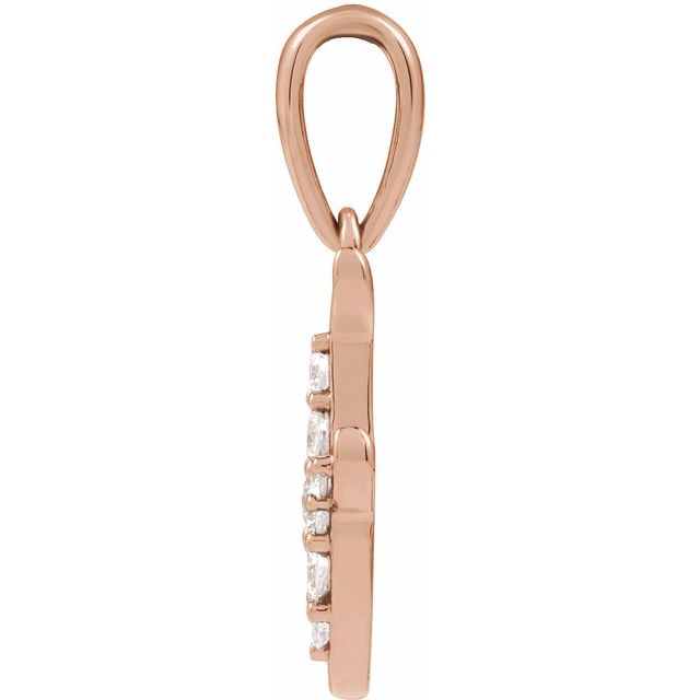 14K Rose 1/10 CTW Natural Diamond Initial F 18" Necklace