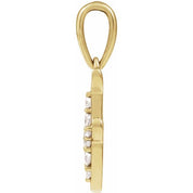 14K Yellow 1/10 CTW Natural Diamond Initial F 18" Necklace
