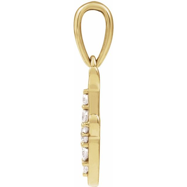 14K Yellow 1/10 CTW Natural Diamond Initial F 18" Necklace