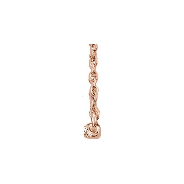 14K Rose 1/6 CTW Lab-Grown Diamond Bar 16-18" Necklace