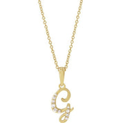 14K Yellow .08 CTW Natural Diamond Initial G 18" Necklace