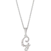 14K White .08 CTW Natural Diamond Initial G 18" Necklace