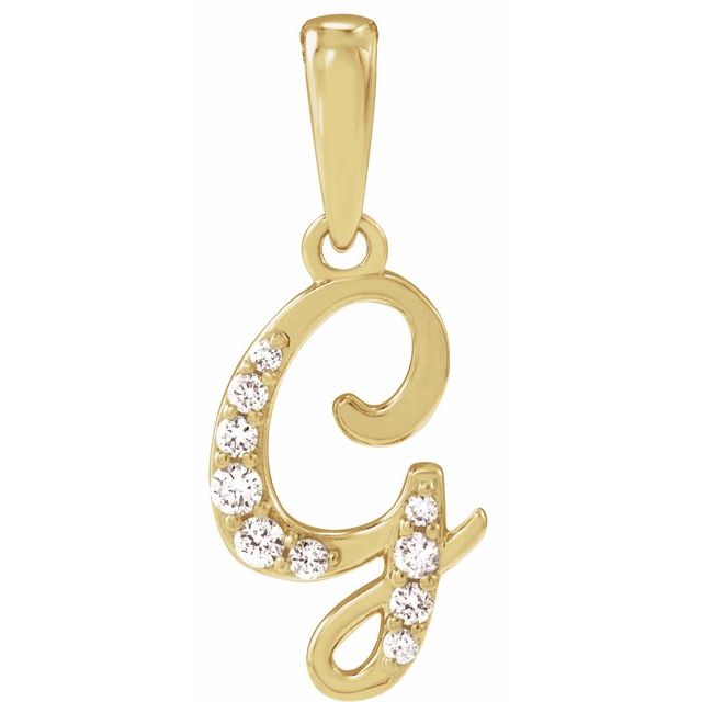 14K Yellow .08 CTW Natural Diamond Initial G 18" Necklace