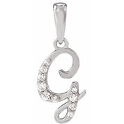 14K White .08 CTW Natural Diamond Initial G 18" Necklace