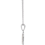 14K White .08 CTW Natural Diamond Initial G 18" Necklace