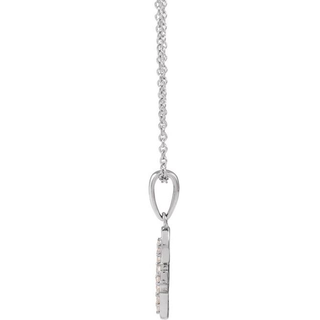 14K White .08 CTW Natural Diamond Initial G 18" Necklace