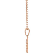 14K Rose .08 CTW Natural Diamond Initial G 18" Necklace