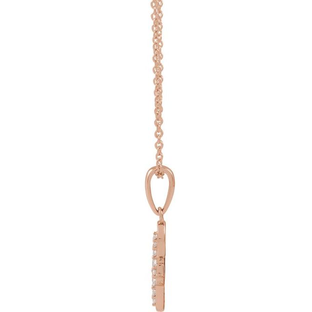 14K Rose .08 CTW Natural Diamond Initial G 18" Necklace