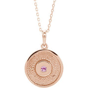 14K Rose Natural Pink Tourmaline Disc 16-18" Necklace