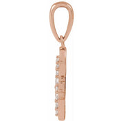 14K Rose .08 CTW Natural Diamond Initial G 18" Necklace