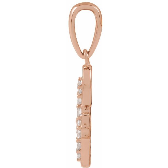 14K Rose .08 CTW Natural Diamond Initial G 18" Necklace