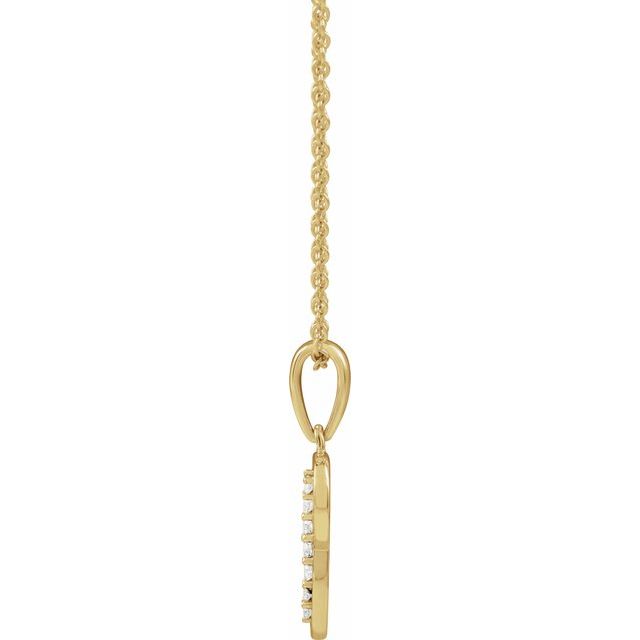 14K Yellow .08 CTW Natural Diamond Initial P 18" Necklace