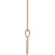 14K Rose .08 CTW Natural Diamond Initial P 18" Necklace