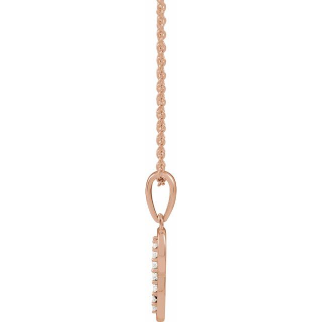 14K Rose .08 CTW Natural Diamond Initial P 18" Necklace