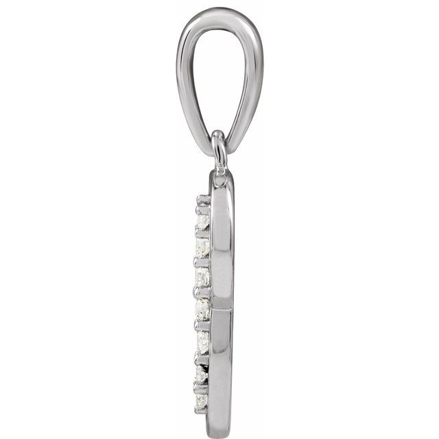 14K White .08 CTW Natural Diamond Initial P 18" Necklace