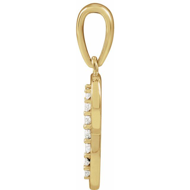 14K Yellow .08 CTW Natural Diamond Initial P 18" Necklace