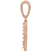 14K Rose .08 CTW Natural Diamond Initial P 18" Necklace