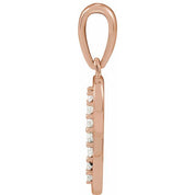 14K Rose .08 CTW Natural Diamond Initial P 18" Necklace