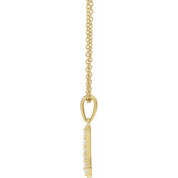 14K Yellow 1/5 CTW Natural Diamond Initial M 18" Necklace