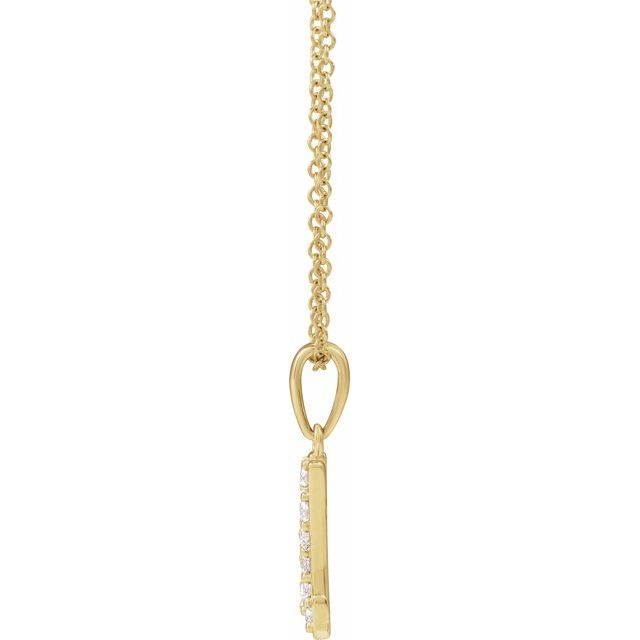 14K Yellow 1/5 CTW Natural Diamond Initial M 18" Necklace