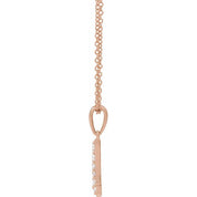 14K Rose 1/5 CTW Natural Diamond Initial M 18" Necklace