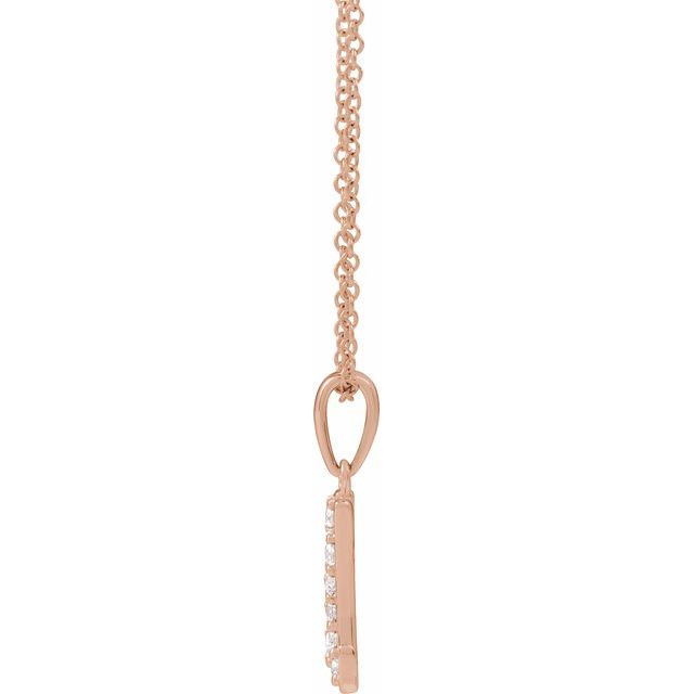 14K Rose 1/5 CTW Natural Diamond Initial M 18" Necklace