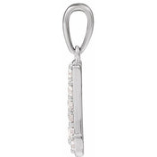 14K White 1/5 CTW Natural Diamond Initial M 18" Necklace