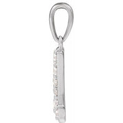 14K White 1/5 CTW Natural Diamond Initial M 18" Necklace